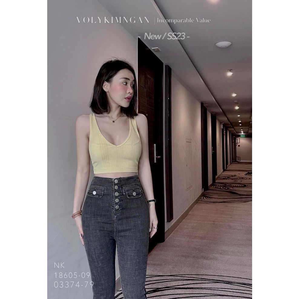 Quần jean lưng cao 5 nút