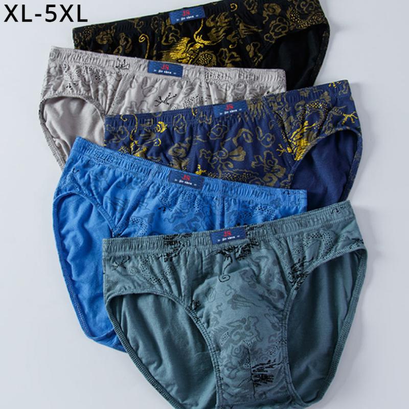 Ecmln Quần Lót cotton Thoáng Khí Họa Tiết Rồng size xl-5xl Cho Nam