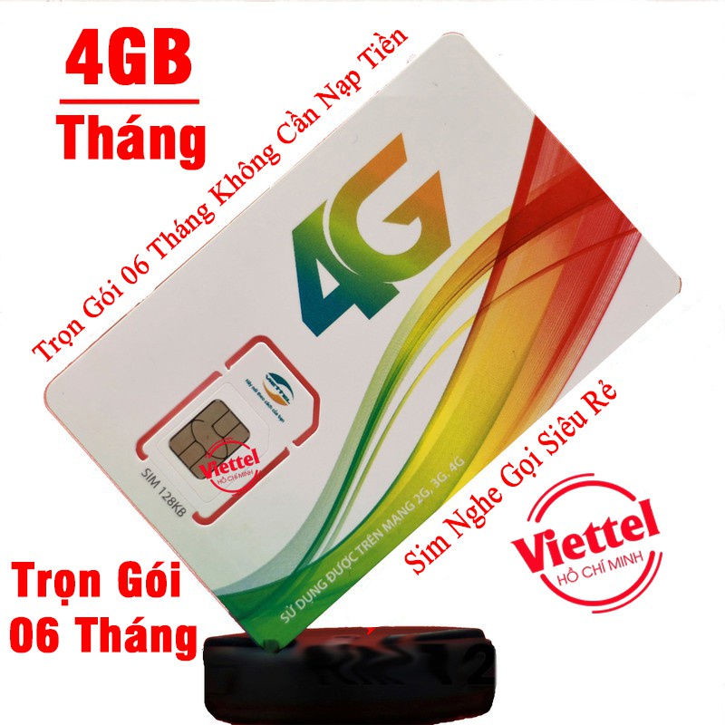 Sim 4G Viettel trọn gói Free Data không giới hạn và nghe gọi miễn phí