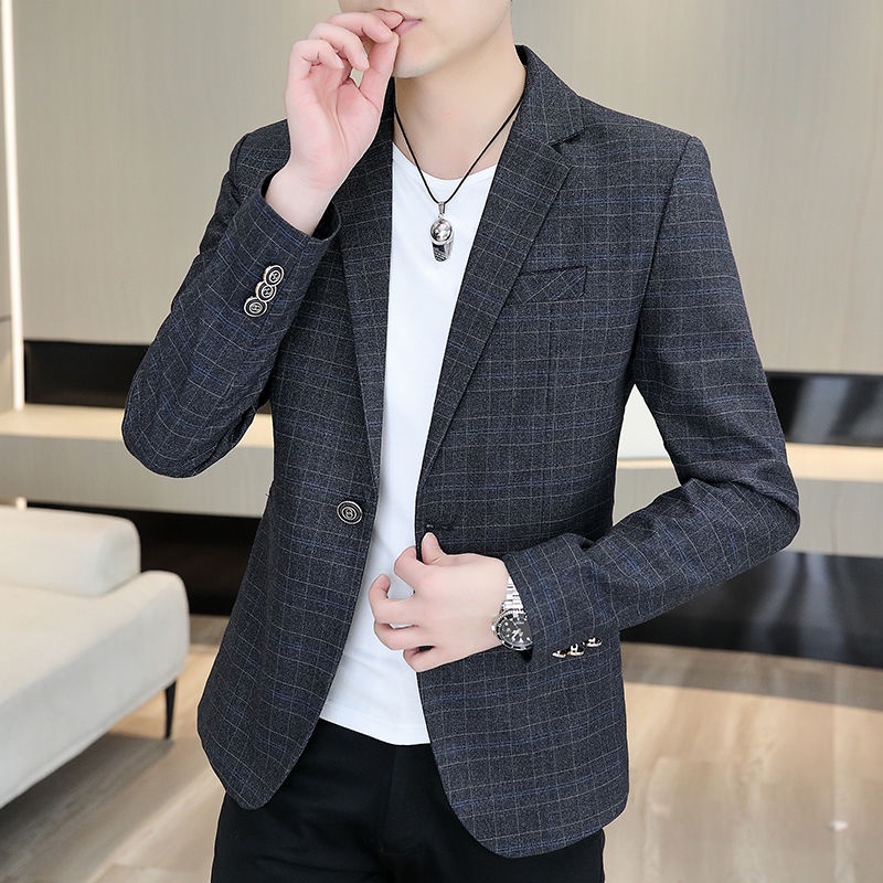 Áo Khoác Vest Kẻ Sọc Dáng Ôm Phong Cách Hàn Quốc Thời Trang Cho Nam