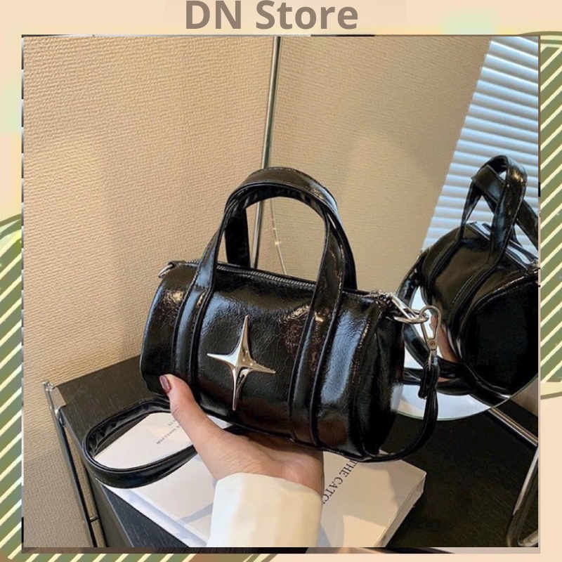 Túi Xách Nữ Đeo Chéo Túi Cầm Tay Dáng Trống Basic Phối Ngôi Sao DN Store