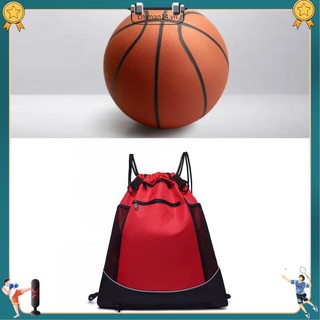 Sportime ba lô dây rút cho nam nữ nylon thể thao tập gym bao có túi lưới dành bóng chuyền rổ đá