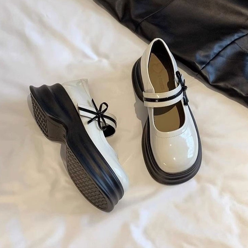 Giày Lười Đế Dày Phong Cách Anh Quốc Thời Trang Mới Cho Nữ shizhibao mary jane