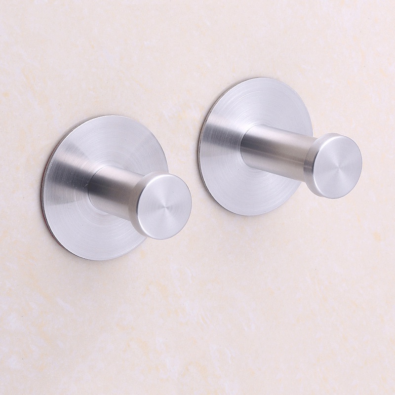 Self-Adhesive Stainless Steel Round Hook Wall Door Towel Hanger for Bathroom