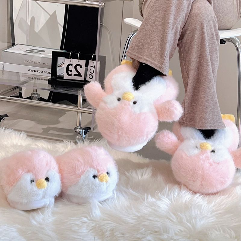 Dép Bông Đi Trong Nhà Hình Chim Cánh Cụt cute Mùa Đông 2024 Dày Dặn Ấm Áp Hình Chim Cánh Cụt Dễ Thương
