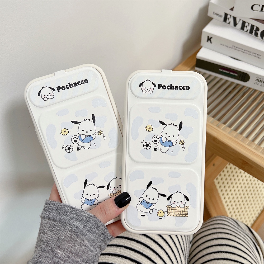 Ốp Điện Thoại Da Gập Được Hình pochacco Dễ Thương Bảo Vệ Ống Kính Máy Ảnh Cho iphone 15 14 pro max 13 12promax