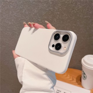 Tương Thích Cho Apple iPhone 13 Pro Max Kim Loại Bền Lỗ Lớn Khung Ống Kính Cảm Giác Da PC Vỏ Bảo Vệ Mặt Sau Vỏ