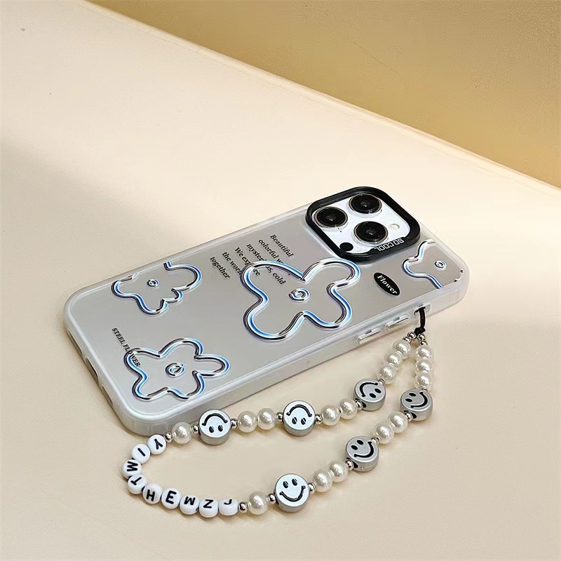 Ốp Điện Thoại Mềm Họa Tiết Hoa Màu Bạc 15promx 15pro 15 Cho iphone13pro 12promax 14pro 14 14promax 13promax 7 / 8plus xr xsmax