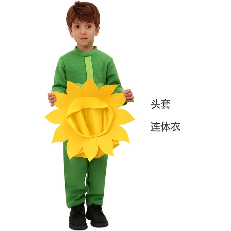 Bộ Áo Liền Quần Hóa Trang Hoa Hướng Dương Phong Cách Giáng Sinh Mới Cho Trẻ Em