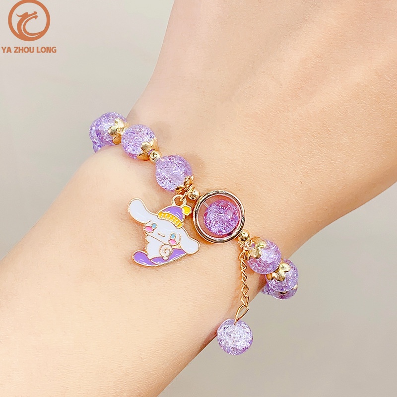 Vòng Tay Xỏ Hạt Thủy Tinh Kiểu Hoạt Hình Dễ Thương Cho Bé Gái