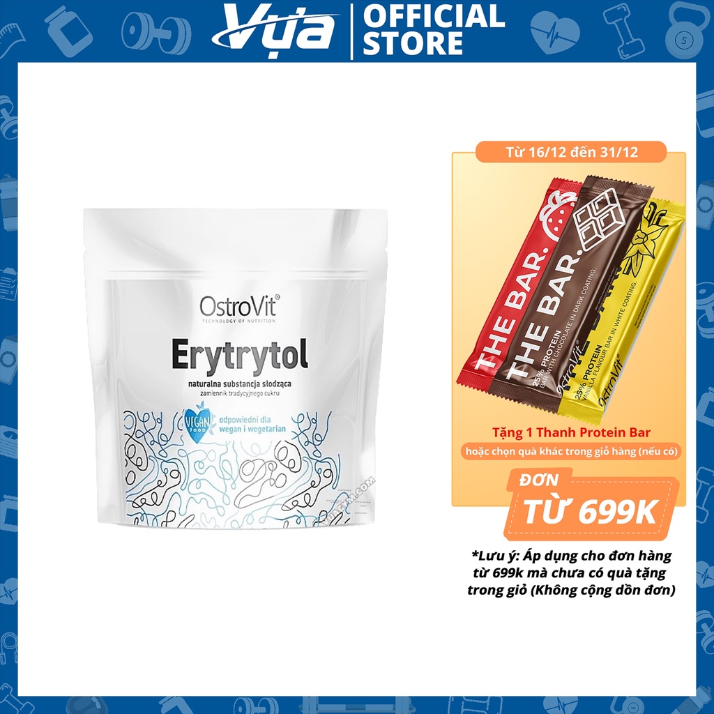 Bột OstroVit - Erytrytol Sugar (1KG) - Thay Thế Đường Tinh Chế, Giảm Calo, Hỗ Trợ Kiểm Soát Cân Nặng - Chính Hãng