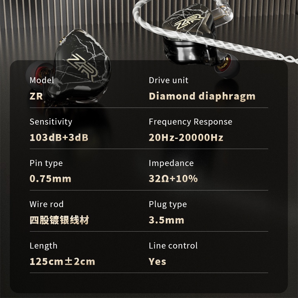 Nd Tai Nghe Nhét Tai zr 10mm Âm Thanh hifi Sống Động Chất Lượng Cao