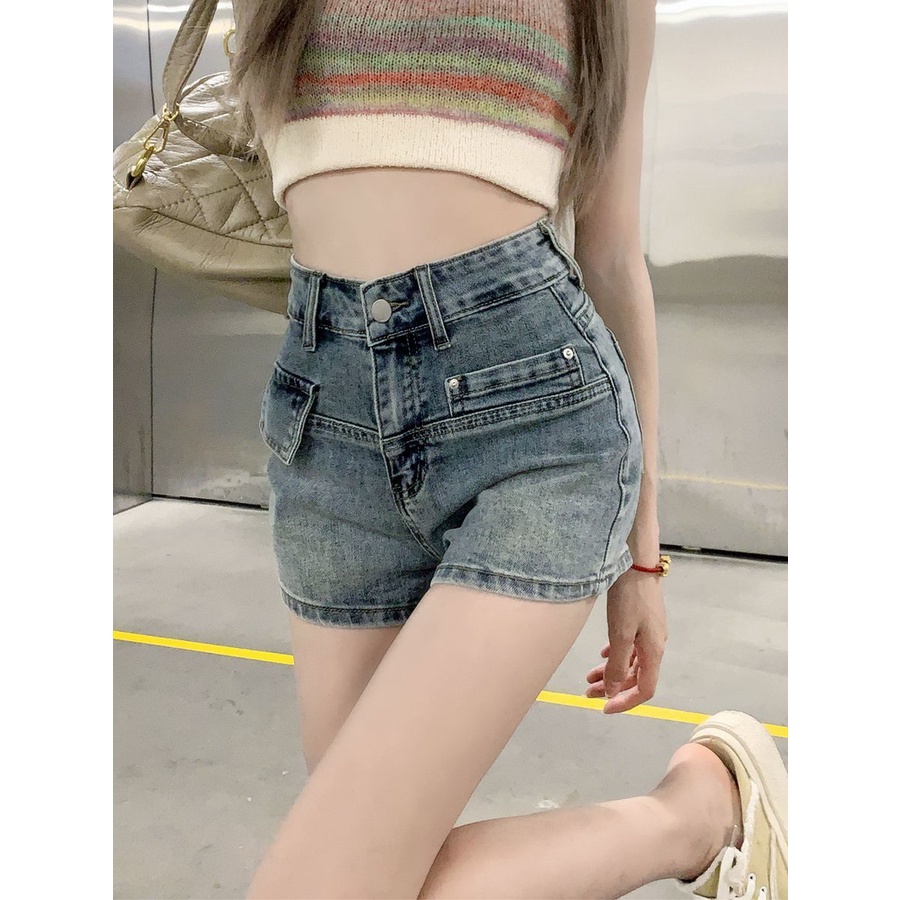 Quần Short Jean Cao Bồi Phong Cách Hàn Nữ