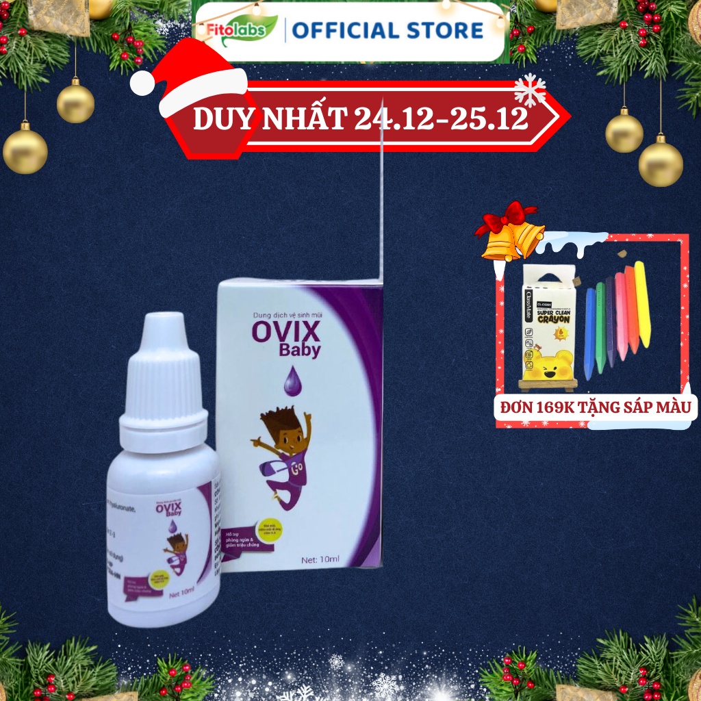 Nhỏ Mũi Cho Bé Ovix Baby Giúp Vệ Sinh Mũi, Dưỡng Ẩm Tự Nhiên, Giảm Viêm Mũi Xoang 1 lọ 10ml