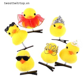 Kẹp tóc hình chú vịt lông 3d dễ thương cho bé