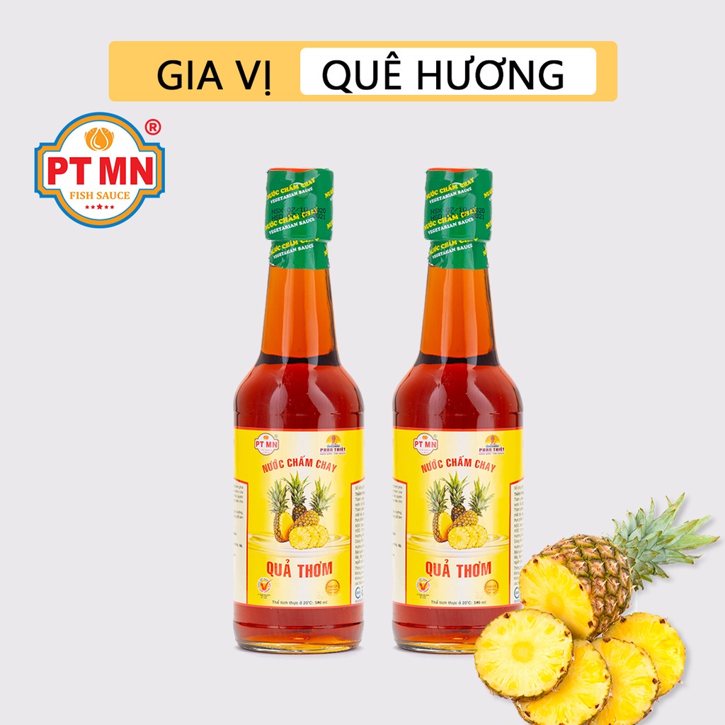 Nước Mắm Chay Phan Thiết Mũi Né Hảo Hạng Trái Thơm Xuất Khẩu 310ml GIA VỊ QUÊ HƯƠNG (Combo 2 chai)