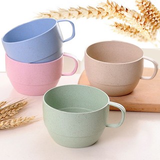 Cốc uống cafe có quai bằng rơm lúa mạch 300ml