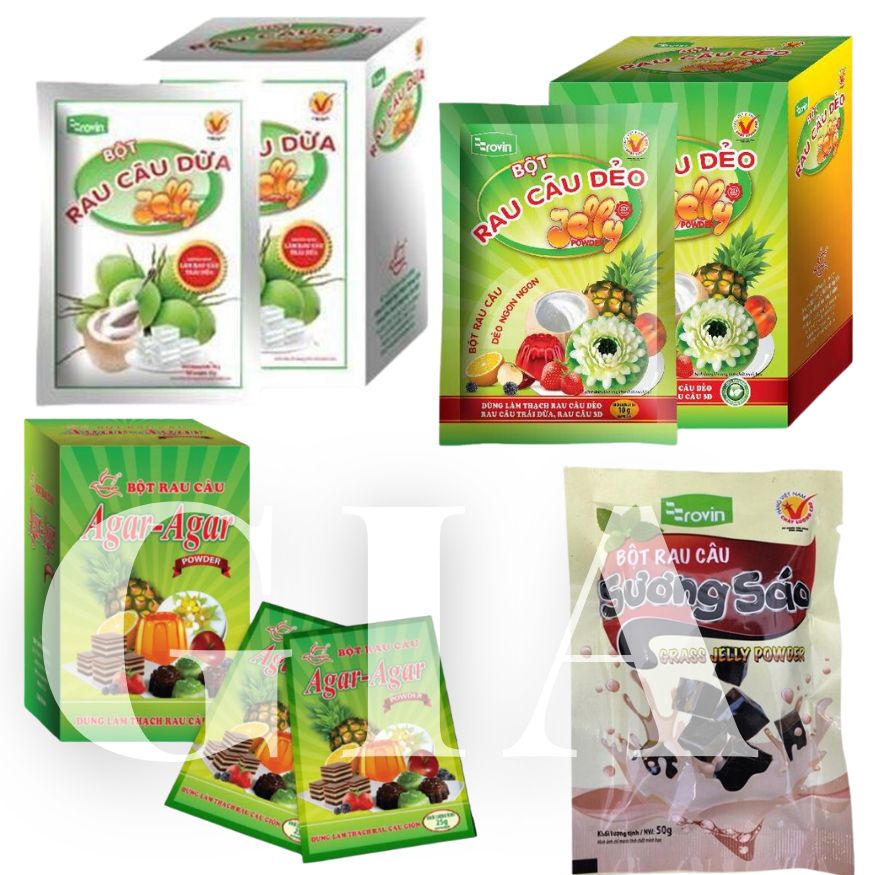 Bột sương sáo đen, bột rau câu dẻo, bột rau câu giòn, bột rau câu dừa Hoàng Yến