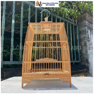 Lồng chim ốc mít, hút mật, khuyên,... lồng bằng gỗ form Vuông và Thái (tặng kèm áo) -  LỒNG CHIM CHÍNH NGHĨA
