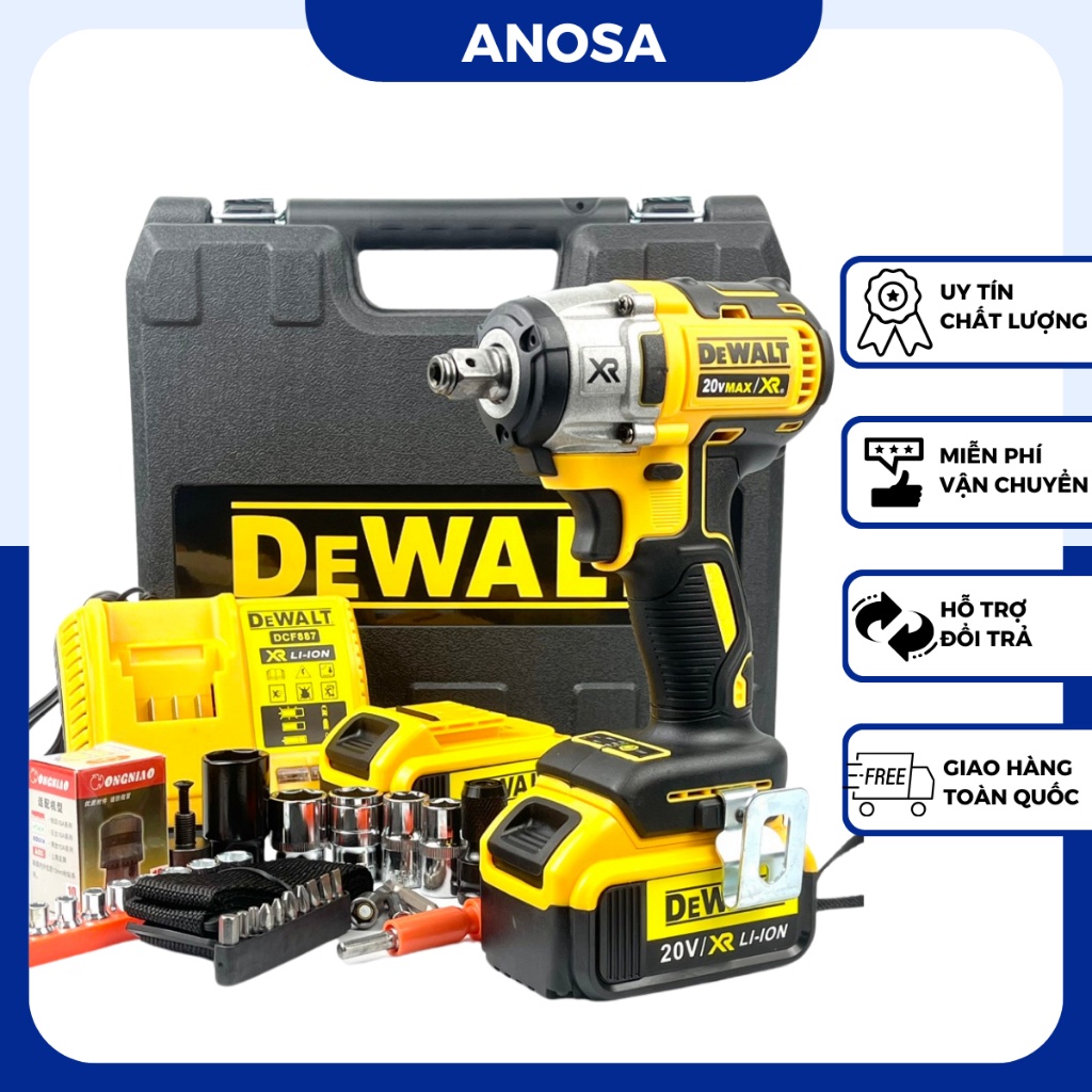 Máy siết bulong Dewalt 20v DCF887 động cơ không chổi than, súng bắn bulong đầu 2 trong 1