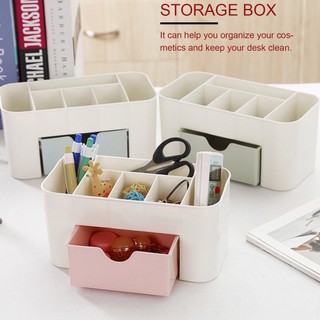 【fridvn】Desktop Makeup Organizer Plastic Storage Box Cosmetic Organizer Storage Case