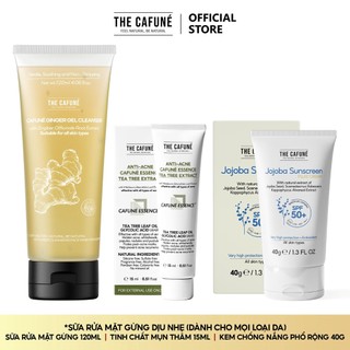 Combo Bên Bạn Dành Cho Người Hay Đi Ra Ngoài Nắng Kem Chống Nắng, Gel Chấm Mụn, Sữa Rửa Mặt The Cafuné 120gram