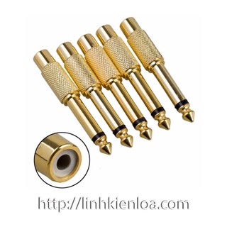 Jack chuyển 6 ly ra hoa sen - Jack chuyển 6.35mm ra AV , Jack mạ chống nhiễu