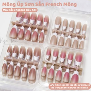   Chính hãng  Hộp 100 Móng Úp Sơn Sẵn Cao Cấp Ombre French Đầu Móng Nailbox Size Chuẩn | Móng Nhám Mỏng Không Cong 