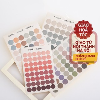 Tấm miếng dán trang trí thiết kế hình tròn đơn giản xinh xắn dành cho nhật ký/ sổ tay ST39