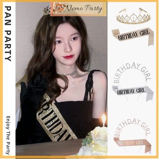 Dải băng đeo chéo sinh nhật, dây vải đeo vai happy birthday trang trí sinh nhật nhiều màu sắc