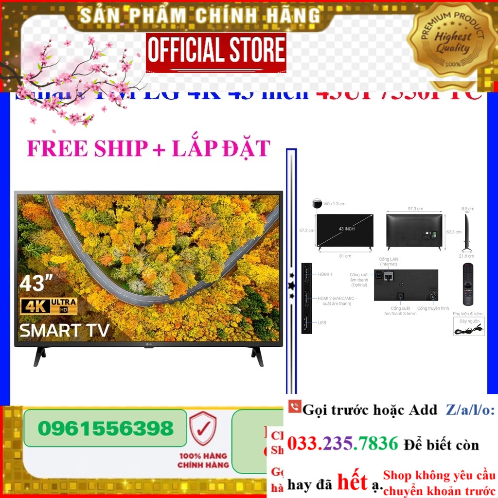 SALE> Smart Tivi LG 4K 43 inch 43UP7550PTC / LG 43UP7550 <