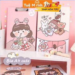 Bìa kẹp tài liệu trong suốt tài liệu phi hành gia, File trình ký kẹp giấy khổ A4 cute