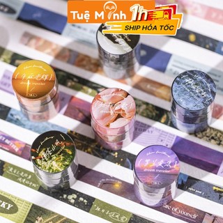 Bộ 3 washi tape Postcard đời sống thiên nhiên WA10 hình trải nghiệm du lịch phong cảnh nhiều gam màu