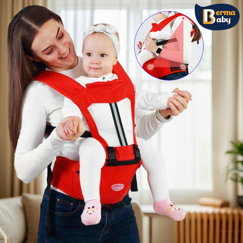 【Berma Baby】 Địu Đa Chức Năng Hai Vai Cho Bốn Mùa Địu Em Bé Kiểu Địu Trước Địu Em Bé Sơ Sinh Địu Ngồ