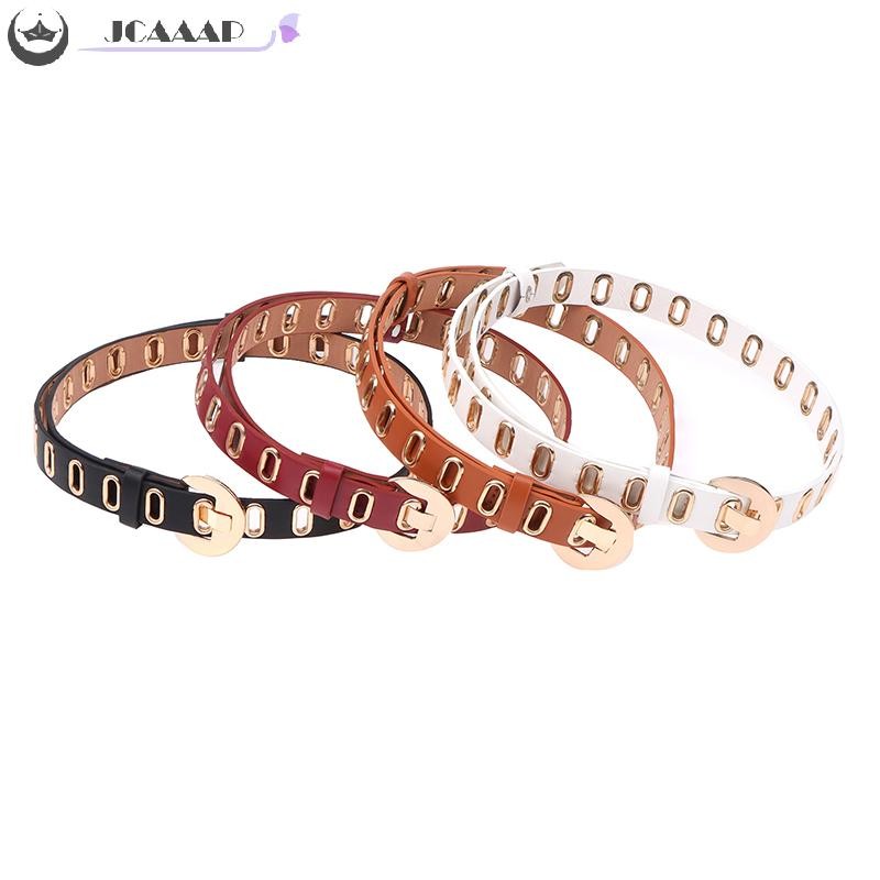 Jcaaap Mới Grunge Nữ Thắt Lưng Có Thể Điều Chỉnh Lỗ Grunge Punk Thắt Lưng Nữ Hợp Kim Pin Khóa Da PU 