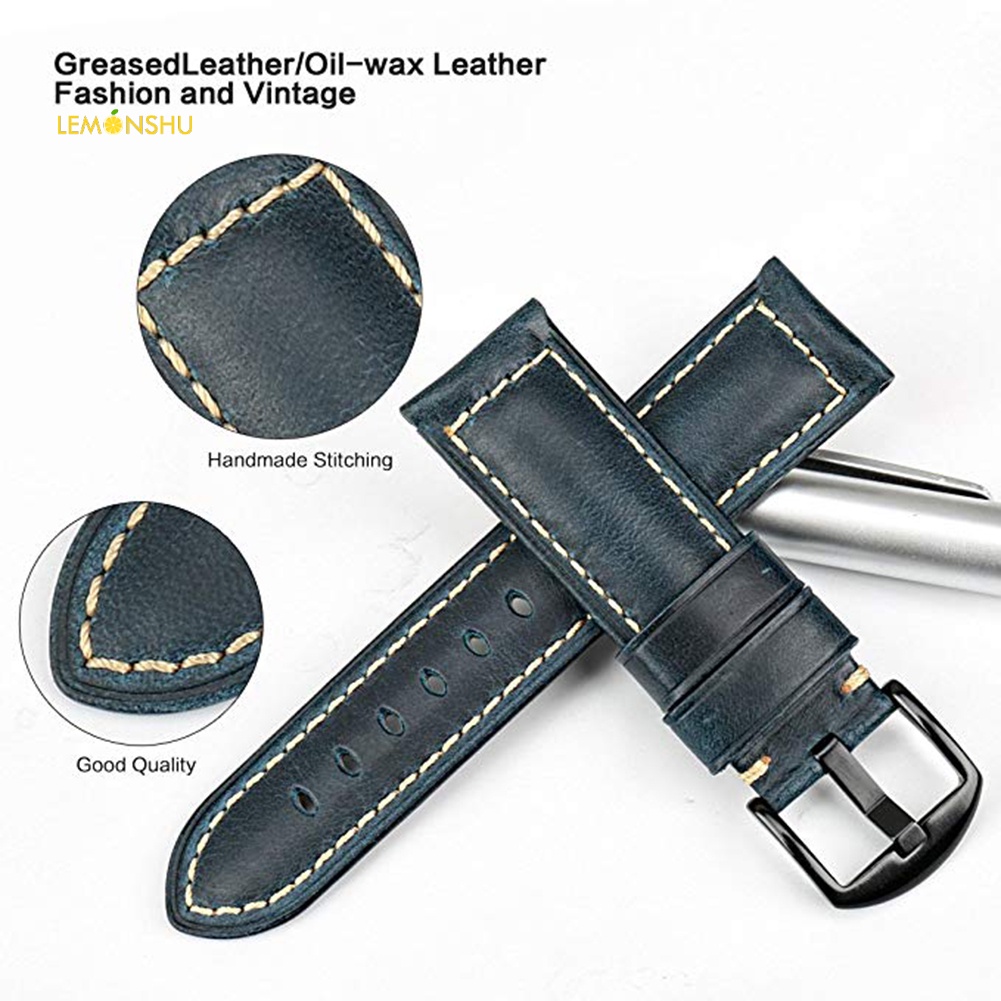 Dây Đeo Bằng Da Thật Phong Cách vintage 20 / 22 / 24mm