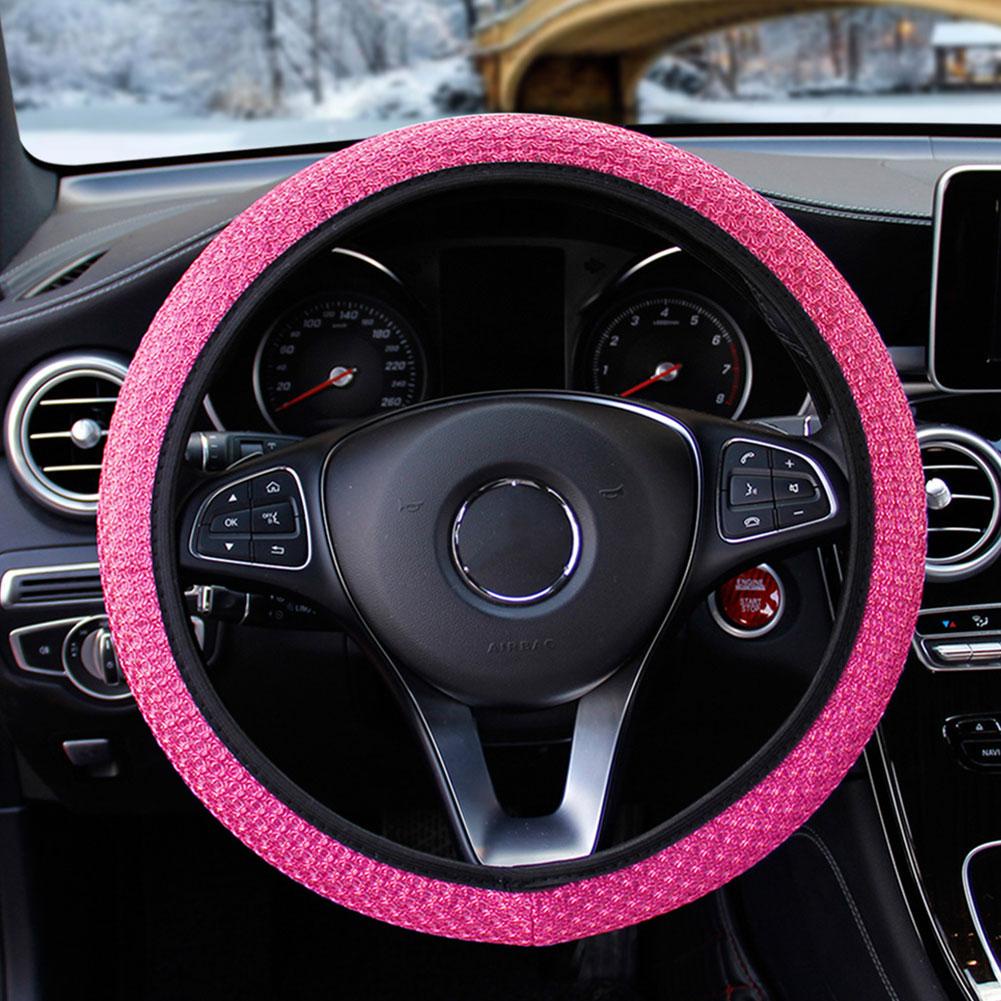 Vỏ Bọc Vô Lăng Xe Hơi Bằng Lụa Lạnh Phối Lưới Thoáng Khí k1p8