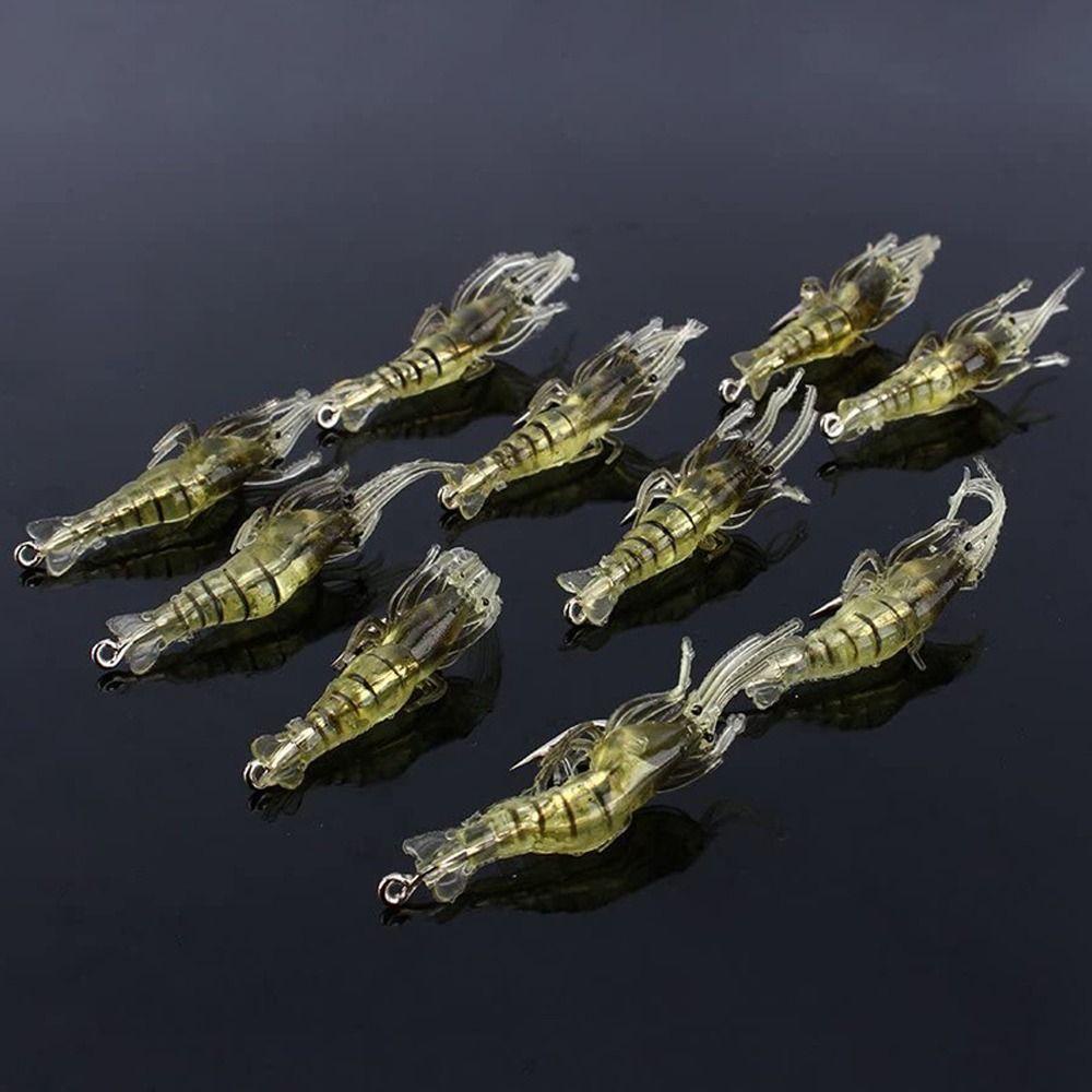 Bộ 10 Mồi Tôm Giả Câu Cá Bằng silicone 4cm