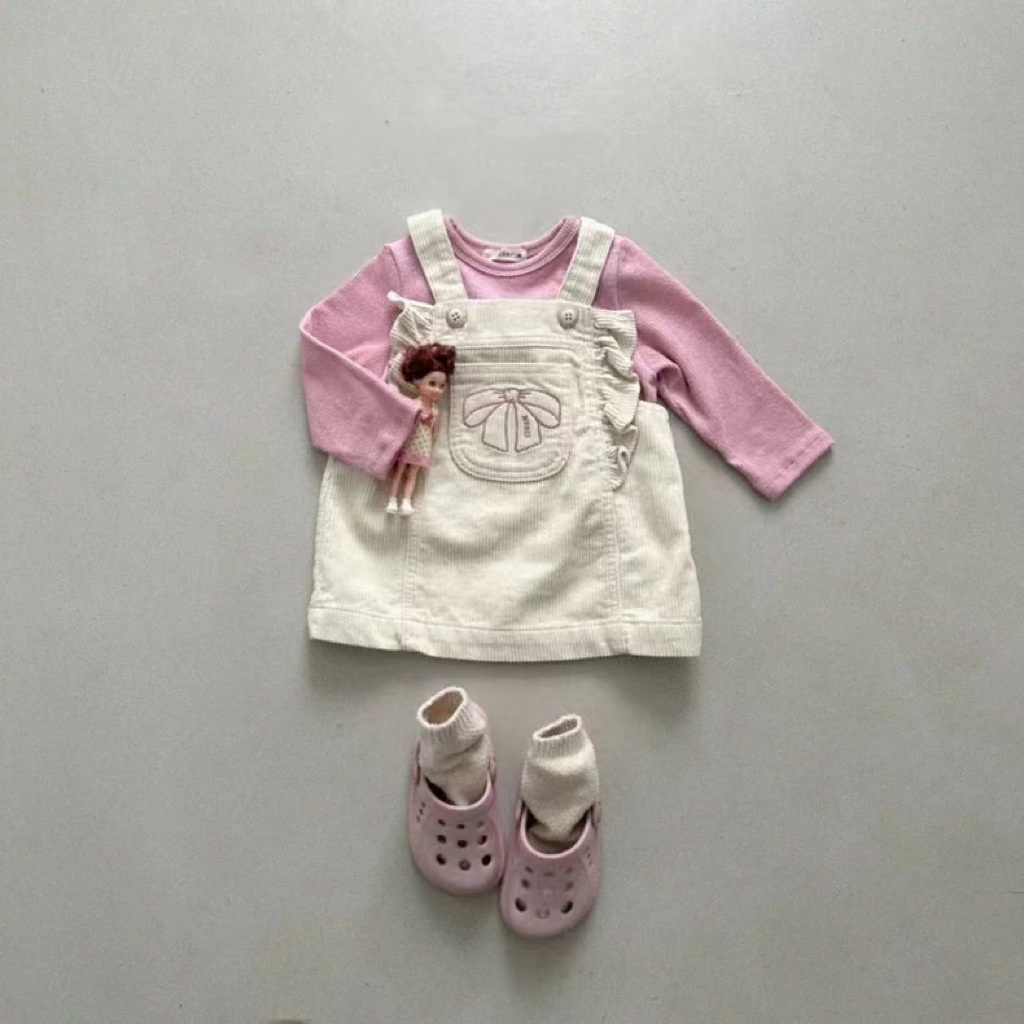 Đầm Yếm denim Đính Nơ Phong Cách Hàn Quốc Thời Trang Mới Cho Bé Gái 8wkw