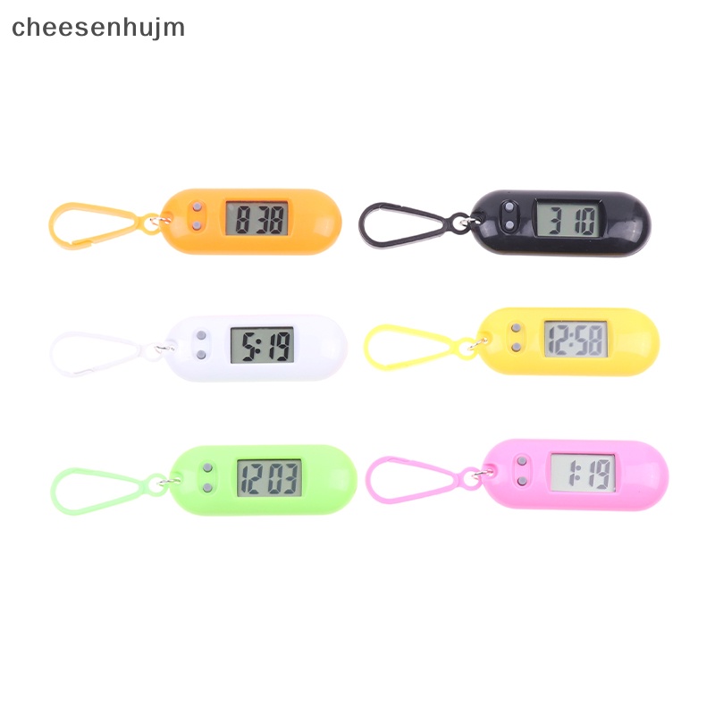 Đồng Hồ Điện Tử mini Hình oval Kỹ Thuật Số Treo Chìa Khóa Cho Học Sinh