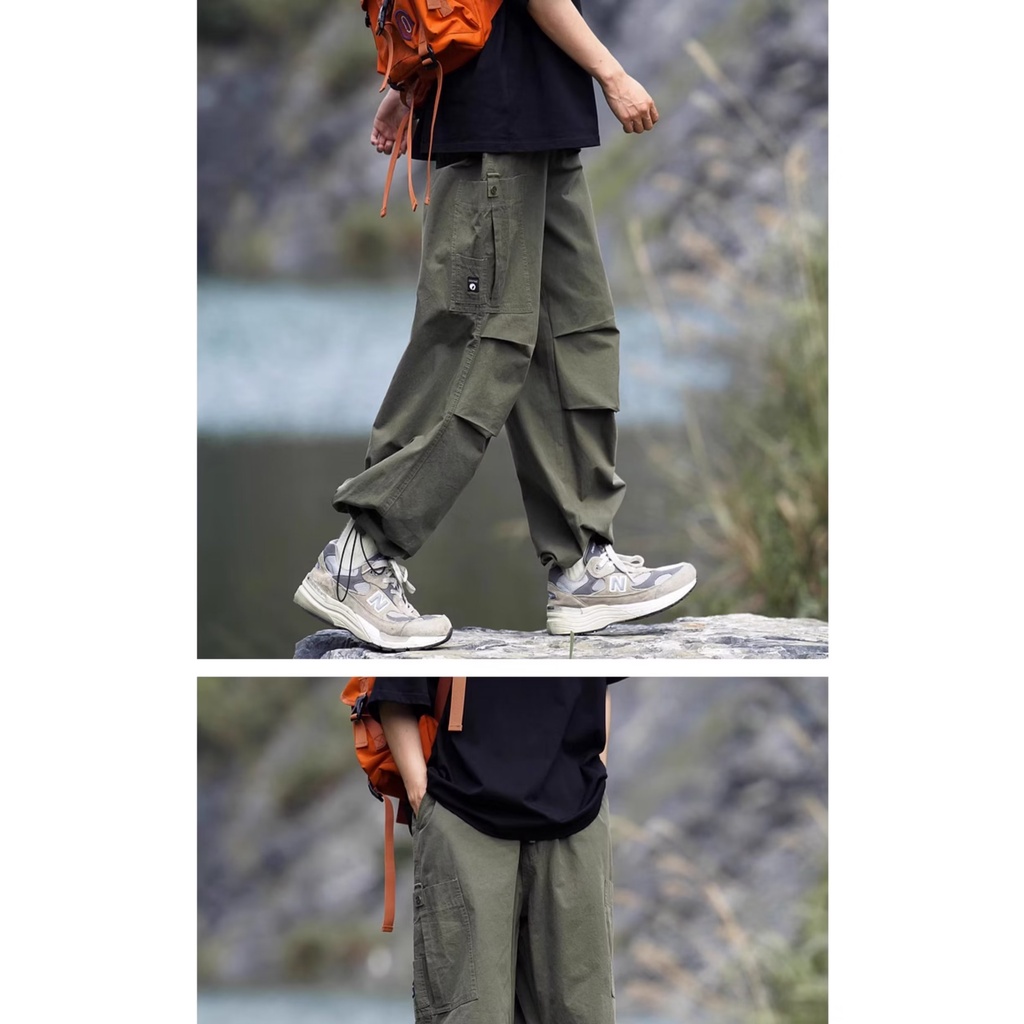 Quần Dài Dáng Rộng Ống Suông Phối Dây Rút Cá Tính Cho Nam