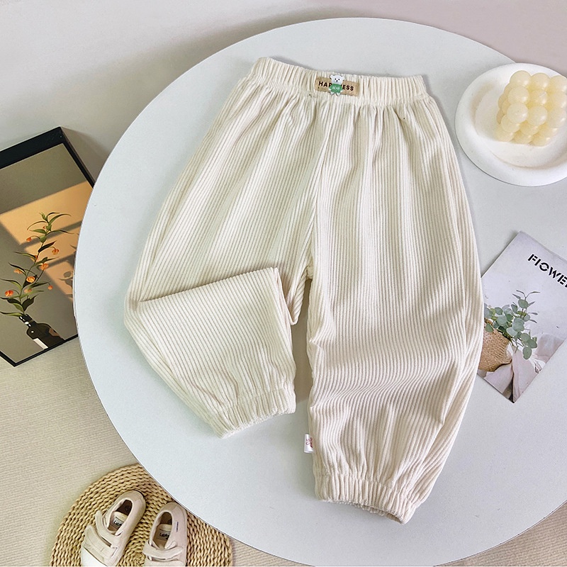 Quần Nỉ Dài 80-150cm In Họa Tiết Hoạt Hình Phong Cách Hàn Quốc Thời Trang Thu Đông Cho Bé Trai Và Gái