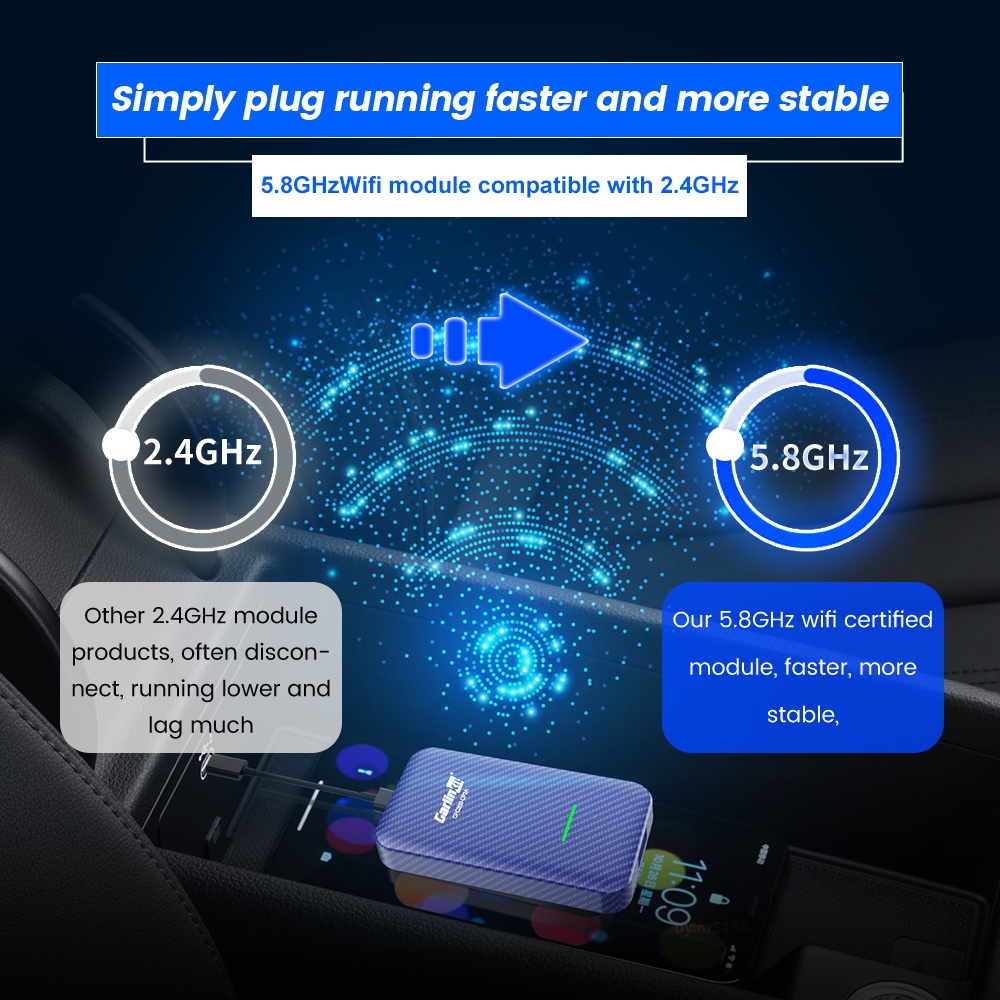 Carlinkit Thiết Bị Điều Khiển Từ Xa Không Dây Kết Nối wifi 4.0 Cho android