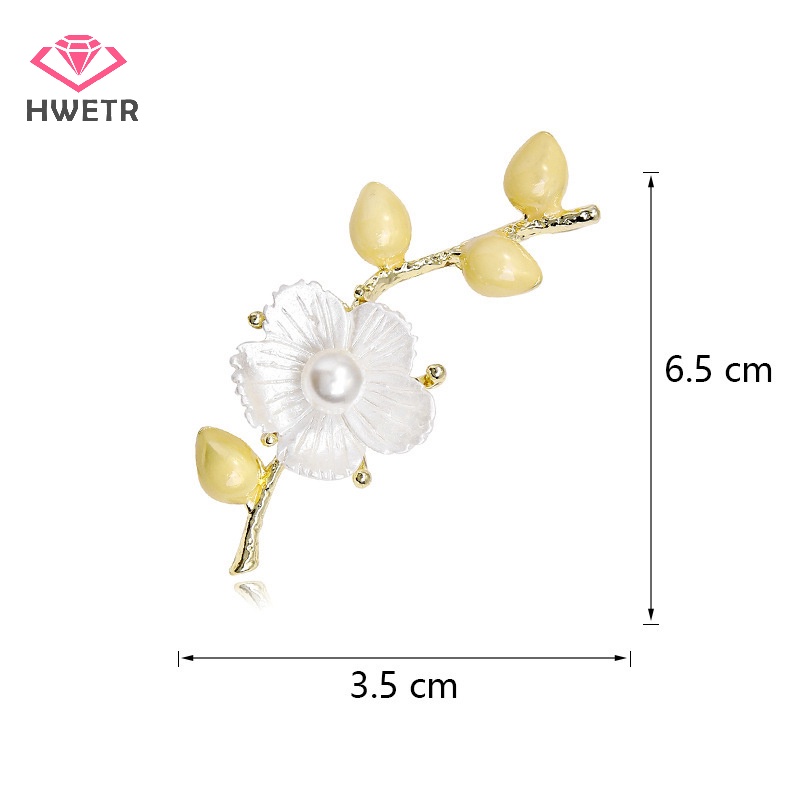 Ghim Cài Áo Hình Hoa Mận Đính Ngọc Trai Nhân Tạo Thời Trang Mới