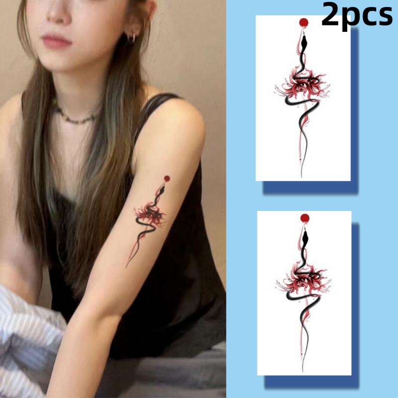 Hình Xăm Dán Tạm Thời 7 Ngày Chống Thấm Nước Họa Tiết Da Rắn / Cánh Tay Cô Gái Gợi Cảm