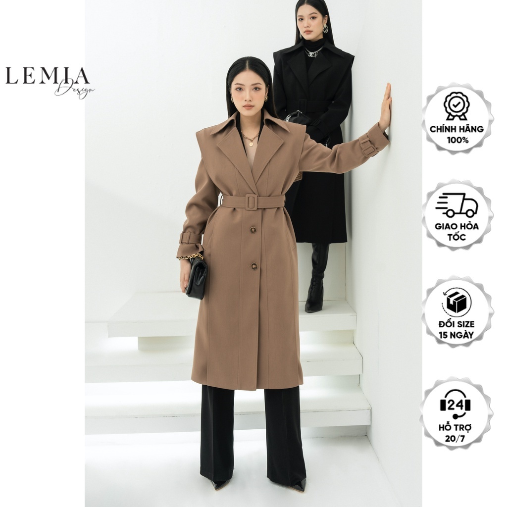 Áo Măng Tô Dáng Dài Thanh Lịch Ba Cúc Giữa By LEMIA Design – AMTD2203
