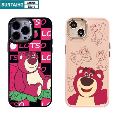 Suntaiho Ốp Điện Thoại Silicon Mềm Chống Sốc In Hình Gấu Dâu Tây Cho iphone 14 pro 11 promax 12 13 xs max 7 plus 8 plus