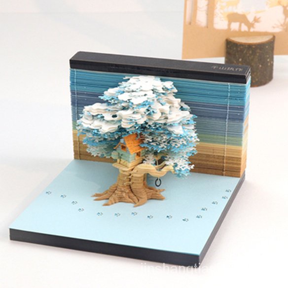 Giấy note Ghi Chú Họa Tiết Ngôi Nhà Cây 3d Sáng Tạo