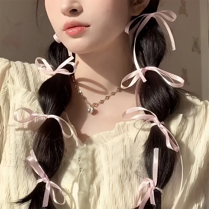 Cuộn 2m Dây Buộc Tóc Thắt Nơ Ruy Băng Nhiều Màu Sắc Ngọt Ngào Dễ Thương Cho Nữ