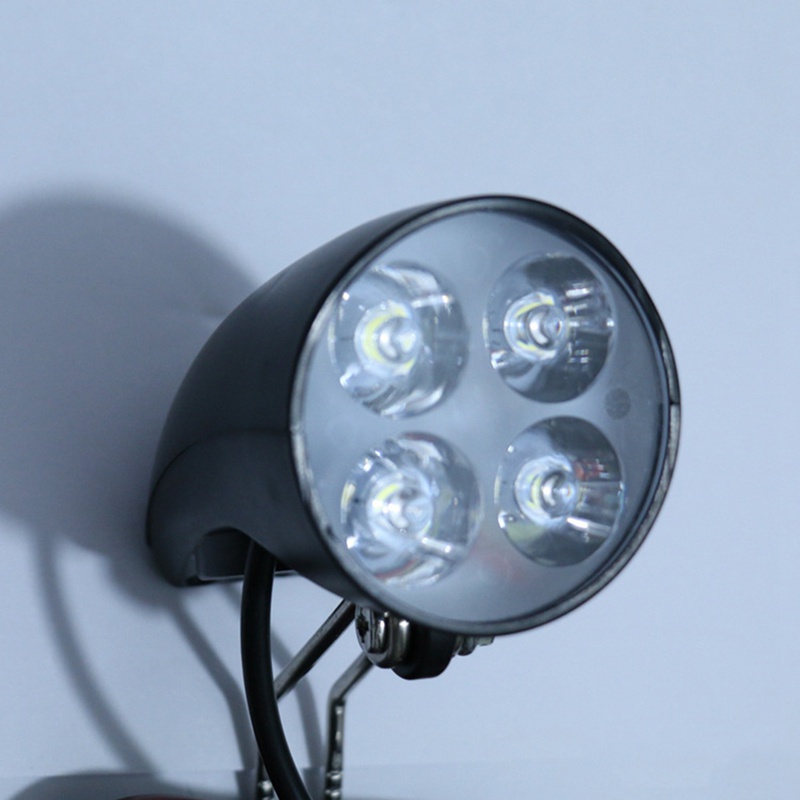 Đèn Pha 4 Bóng led 36v 48v Siêu Sáng Có Còi Chuyên Dùng Cho Xe Đạp Điện